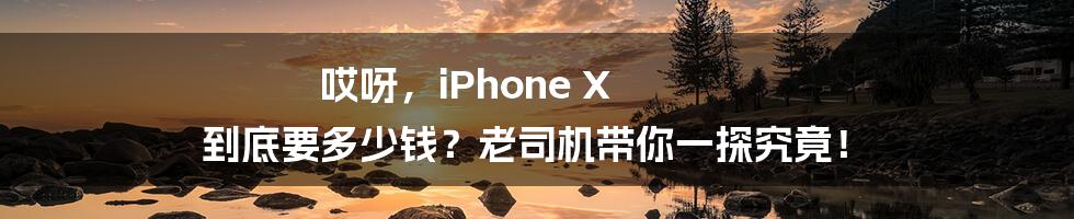 哎呀，iPhone X 到底要多少钱？老司机带你一探究竟！