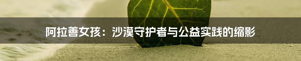 阿拉善女孩:沙漠守护者与公益实践的缩影