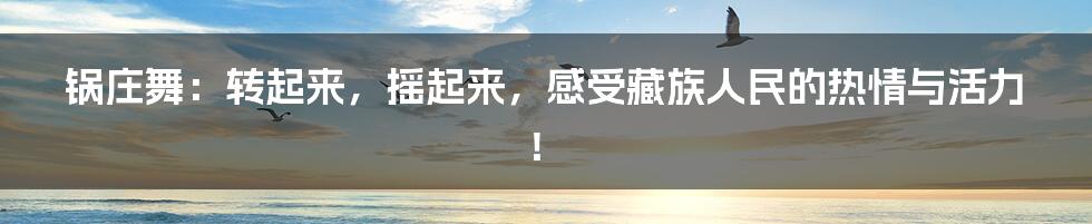锅庄舞:转起来,摇起来,感受藏族人民的热情与活力!