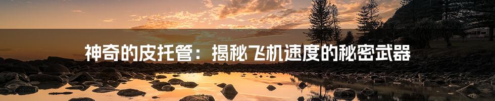 神奇的皮托管:揭秘飞机速度的秘密武器