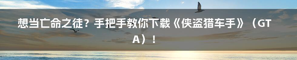 想当亡命之徒?手把手教你下载《侠盗猎车手》(GTA)!
