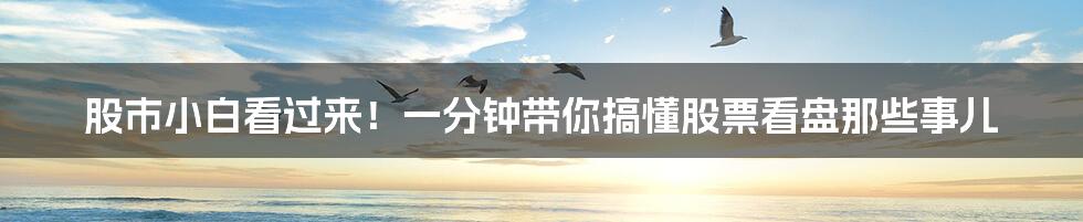 股市小白看过来!一分钟带你搞懂股票看盘那些事儿