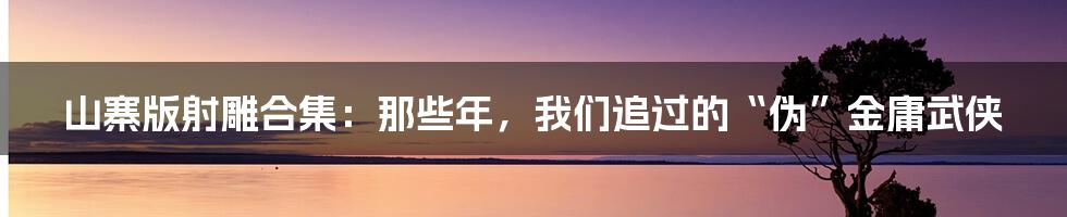 山寨版射雕合集:那些年,我们追过的“伪”金庸武侠
