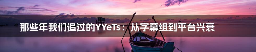 那些年我们追过的YYeTs:从字幕组到平台兴衰