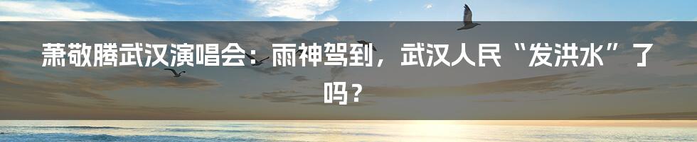 萧敬腾武汉演唱会：雨神驾到，武汉人民“发洪水”了吗？