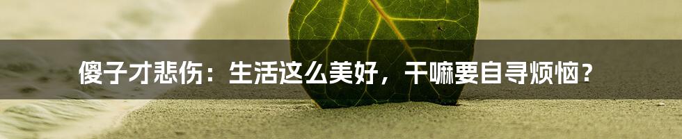 傻子才悲伤：生活这么美好，干嘛要自寻烦恼？