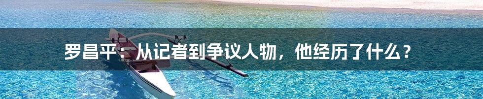 罗昌平:从记者到争议人物,他经历了什么?