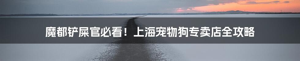 魔都铲屎官必看！上海宠物狗专卖店全攻略
