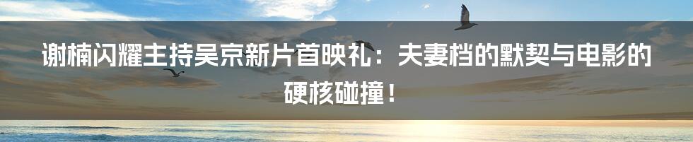 谢楠闪耀主持吴京新片首映礼:夫妻档的默契与电影的硬核碰撞!