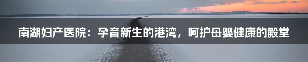 南湖妇产医院:孕育新生的港湾,呵护母婴健康的殿堂