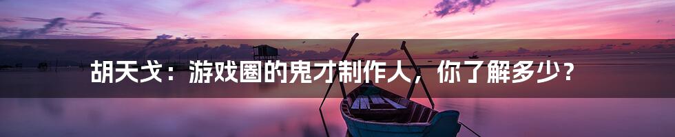 胡天戈:游戏圈的鬼才制作人,你了解多少?