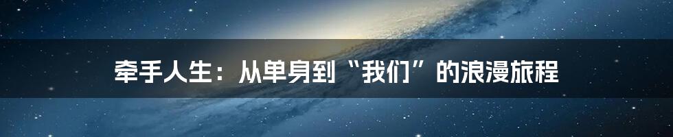 牵手人生:从单身到“我们”的浪漫旅程
