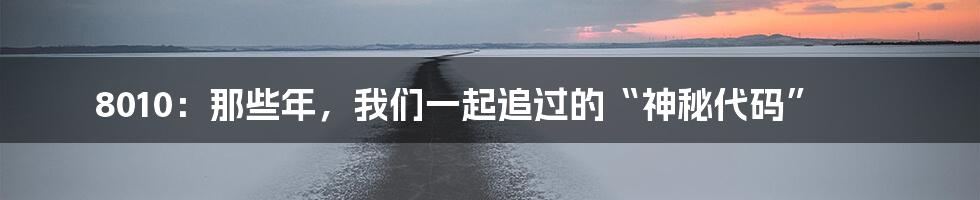 8010：那些年，我们一起追过的“神秘代码”