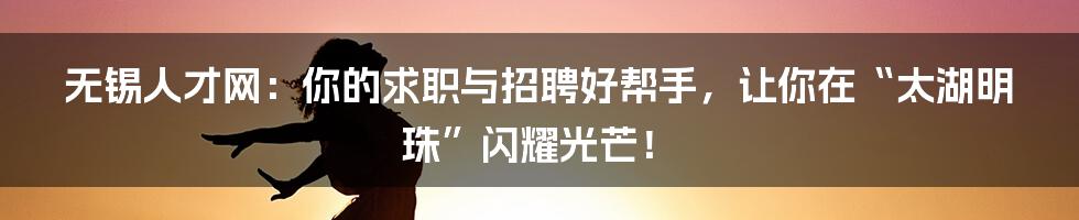 无锡人才网:你的求职与招聘好帮手,让你在“太湖明珠”闪耀光芒!