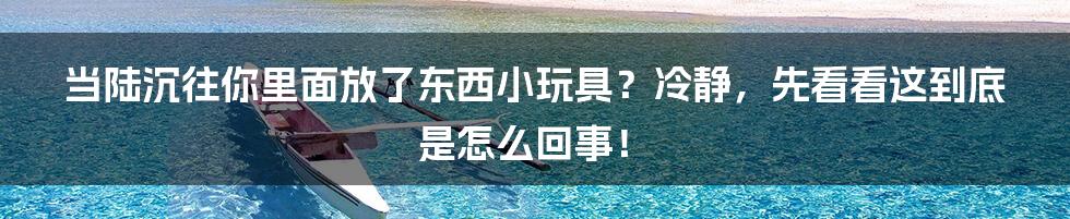 当陆沉往你里面放了东西小玩具?冷静,先看看这到底是怎么回事!