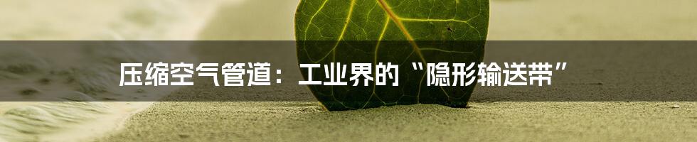 压缩空气管道:工业界的“隐形输送带”