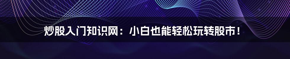 炒股入门知识网:小白也能轻松玩转股市!