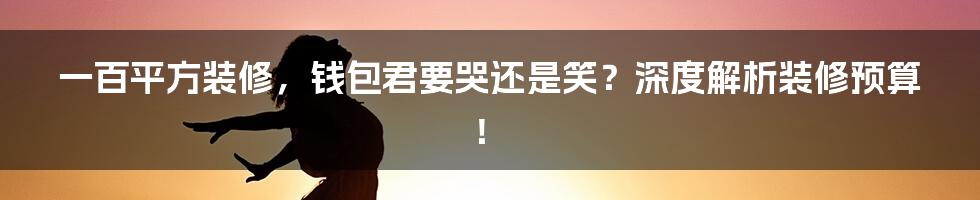 一百平方装修,钱包君要哭还是笑?深度解析装修预算!