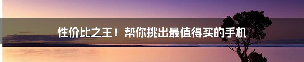 性价比之王!帮你挑出最值得买的手机