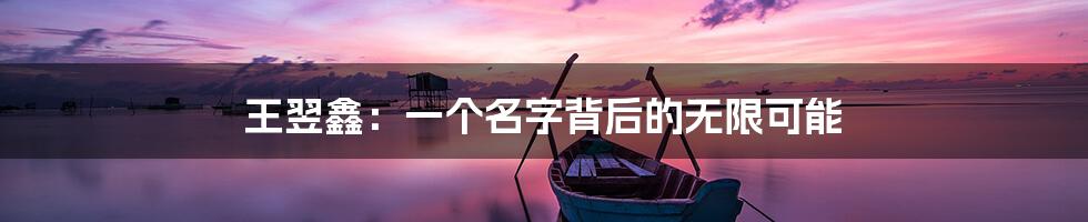 王翌鑫:一个名字背后的无限可能