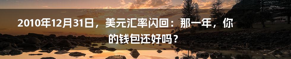 2010年12月31日,美元汇率闪回:那一年,你的钱包还好吗?
