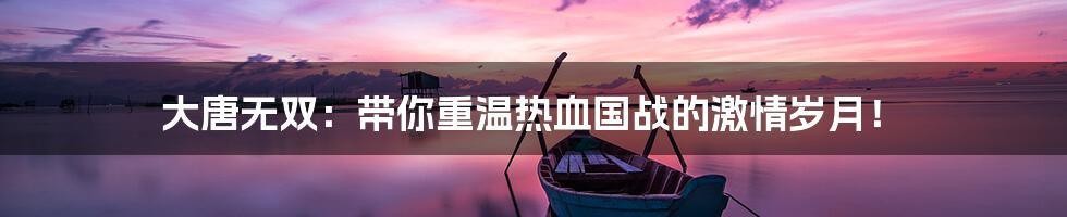 大唐无双:带你重温热血国战的激情岁月!