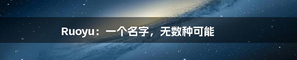 Ruoyu：一个名字，无数种可能