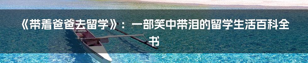 《带着爸爸去留学》:一部笑中带泪的留学生活百科全书