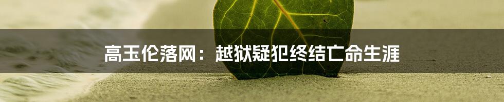高玉伦落网:越狱疑犯终结亡命生涯
