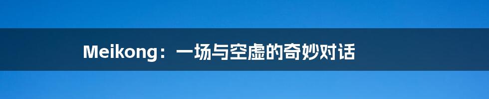 Meikong：一场与空虚的奇妙对话