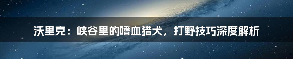 沃里克:峡谷里的嗜血猎犬,打野技巧深度解析