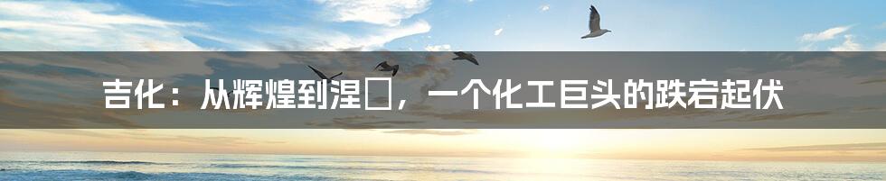 吉化：从辉煌到涅槃，一个化工巨头的跌宕起伏