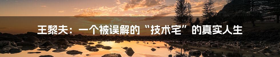 王黎夫:一个被误解的“技术宅”的真实人生