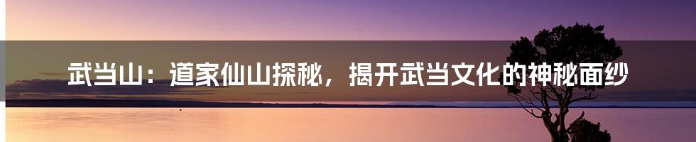 武当山:道家仙山探秘,揭开武当文化的神秘面纱