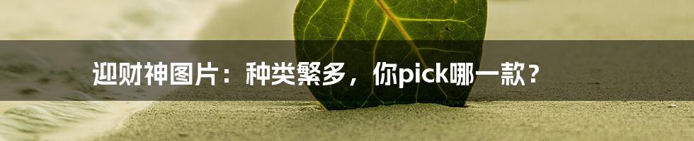 迎财神图片：种类繁多，你pick哪一款？