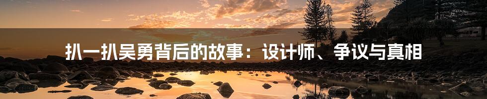 扒一扒吴勇背后的故事:设计师、争议与真相