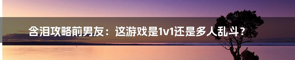 含泪攻略前男友：这游戏是1v1还是多人乱斗？