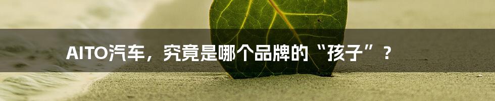 AITO汽车,究竟是哪个品牌的“孩子”?