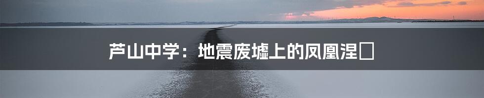芦山中学:地震废墟上的凤凰涅槃