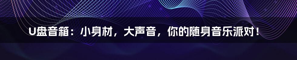 U盘音箱:小身材,大声音,你的随身音乐派对!