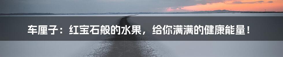 车厘子：红宝石般的水果，给你满满的健康能量！