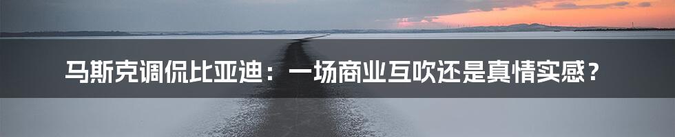 马斯克调侃比亚迪:一场商业互吹还是真情实感?