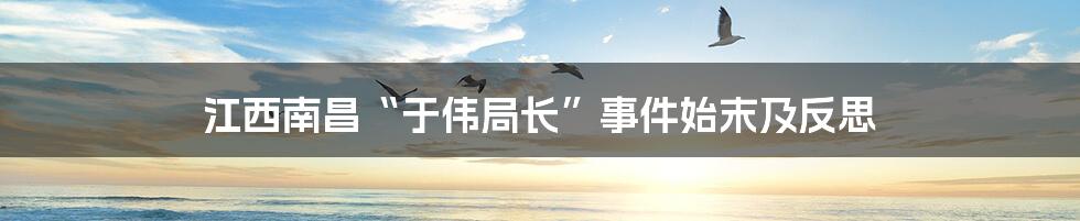 江西南昌“于伟局长”事件始末及反思