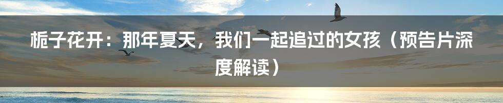 栀子花开:那年夏天,我们一起追过的女孩(预告片深度解读)