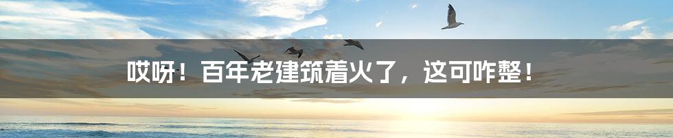 哎呀!百年老建筑着火了,这可咋整!