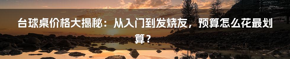 台球桌价格大揭秘：从入门到发烧友，预算怎么花最划算？
