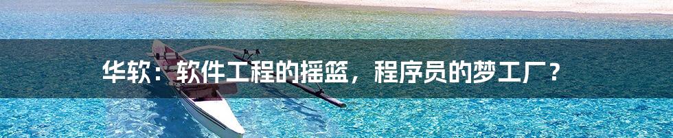 华软:软件工程的摇篮,程序员的梦工厂?