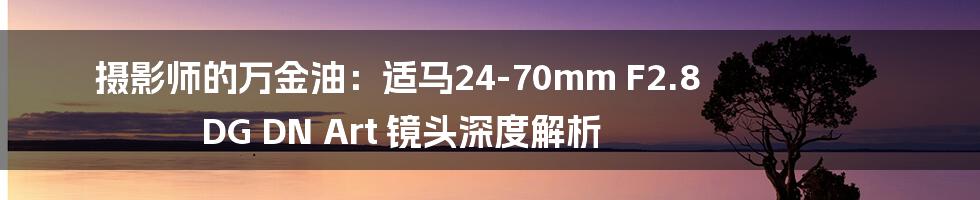 摄影师的万金油:适马24-70mm F2.8 DG DN Art 镜头深度解析