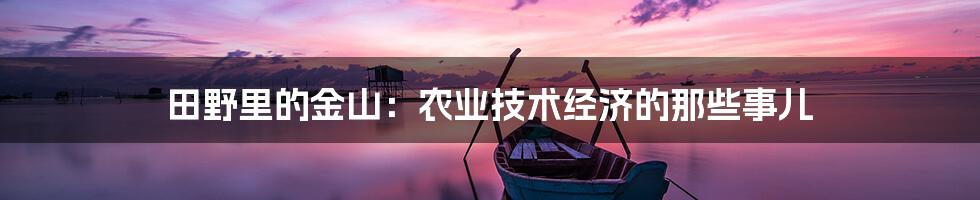 田野里的金山:农业技术经济的那些事儿