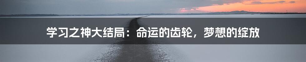 学习之神大结局:命运的齿轮,梦想的绽放